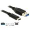 DeLOCK 0.5m USB3.1-C/USB3.1-A USB kábel 0,5 M USB 3.2 Gen 2 (3.1 Gen 2) USB A USB C Fekete