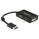 DeLOCK 0.16m DisplayPort/VGA+HDMI+DVI 0,16 M VGA (D-Sub)+ HDMI + DVI Fekete