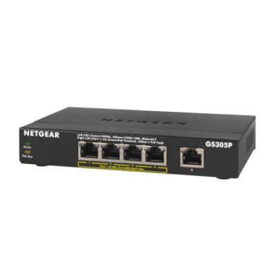 NETGEAR GS305Pv2 Beállítást nem igénylő (unmanaged) Gigabit Ethernet (10/100/1000) Ethernet-áramellátás (PoE) támogatása Fekete