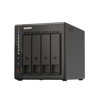 QNAP TS-453E NAS Tower Ethernet/LAN csatlakozás Fekete J6412