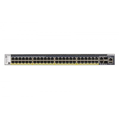 NETGEAR M4300-52G-PoE+ 550W PSU Vezérelt L2/L3/L4 Gigabit Ethernet (10/100/1000) Ethernet-áramellátás (PoE) támogatása 1U Fekete