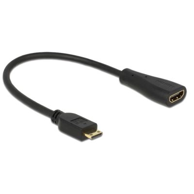 DeLOCK 0.23m mini-HDMI/HDMI HDMI kábel 0,23 M HDMI Type C (Mini) HDMI A-típus (Standard) Fekete