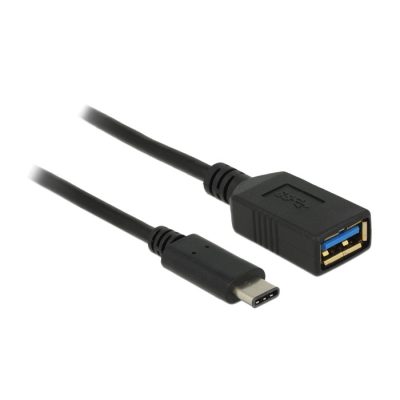 DeLOCK 0.15m USB 3.1 USB kábel 0,15 M USB 3.2 Gen 2 (3.1 Gen 2) USB C USB A Fekete