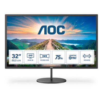 AOC V4 Q32V4 számítógép monitor 80 cm (31.5") 2560 x 1440 pixelek 2K Ultra HD LED Fekete