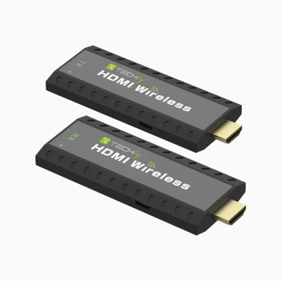 Techly IDATA HDMI-WL53 audió/videó jeltovábbító AV adó- és vevőegység Fekete