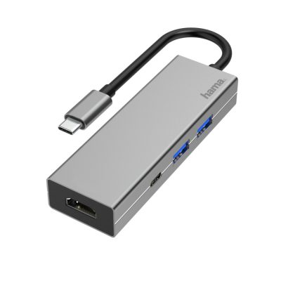 Hama 00200107 dokkoló állomás és port replikátor USB 3.2 Gen 1 (3.1 Gen 1) Type-C Antracit, Szürke