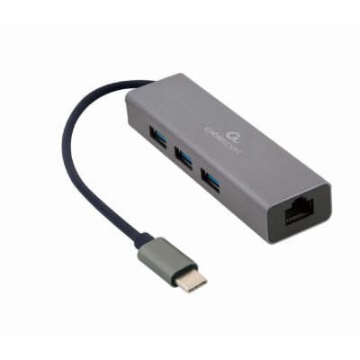 Gembird A-CMU3-LAN-01 dokkoló állomás és port replikátor USB 3.2 Gen 1 (3.1 Gen 1) Type-C Szürke