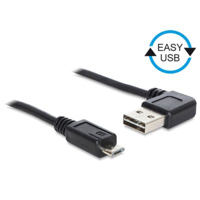 DeLOCK 0.5m, USB2.0-A/USB2.0 Micro-B USB kábel 0,5 M USB A Micro-USB B Fekete