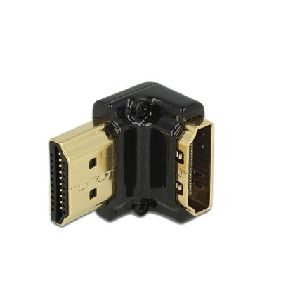 DeLOCK HDMI-A/HDMI-A male, F/M, 90° Fekete