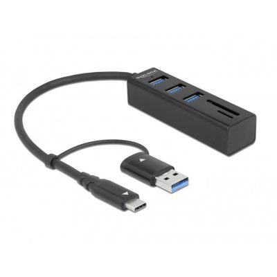 DeLOCK 63859 dokkoló állomás és port replikátor USB 3.2 Gen 1 (3.1 Gen 1) Type-A + Type-C