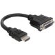 DeLOCK 0.2m HDMI-DVI M/F 0,2 M HDMI A-típus (Standard) DVI-D Fekete