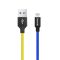 COLORWAY Kábel, USB - Apple Lightning (national) 2.4A 1m blue yellow (CW-CBUL052-BLY)