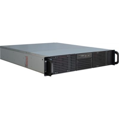 Inter-Tech 2U-20255 Rack Fekete, Rozsdamentes acél