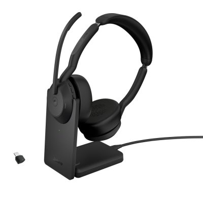 Jabra Evolve2 55 Headset Vezetékes és vezeték nélküli Fejpánt Iroda/telefonos ügyfélközpont Bluetooth Dokkoló Fekete