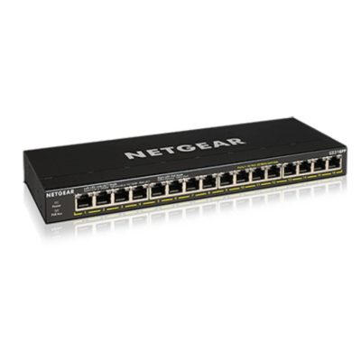 NETGEAR GS316PP Beállítást nem igénylő (unmanaged) Gigabit Ethernet (10/100/1000) Ethernet-áramellátás (PoE) támogatása Fekete