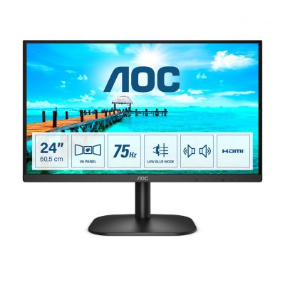 AOC B2 24B2XDAM LED display 60,5 cm (23.8") 1920 x 1080 pixelek Full HD Fekete