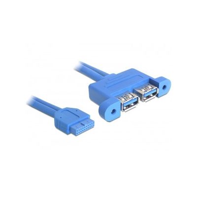 DeLOCK 82941 USB kábel 0,45 M USB 3.2 Gen 1 (3.1 Gen 1) 2 x USB A Kék