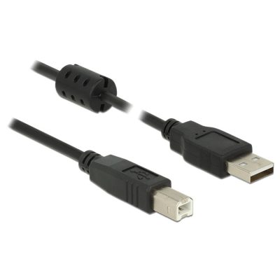 DeLOCK 2m, USB 2.0-A/USB 2.0-B USB kábel USB A USB B Fekete