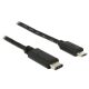 DeLOCK 0.5m, USB2.0-C/USB2.0 Micro-B USB kábel 0,5 M Micro-USB B USB C Fekete