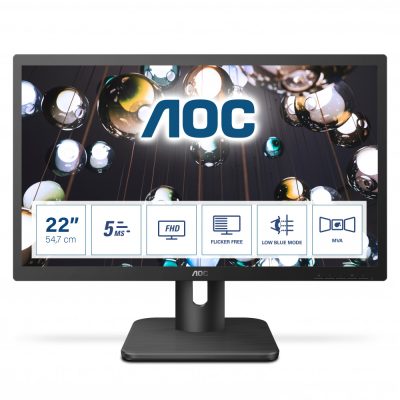 AOC E1 22E1Q számítógép monitor 54,6 cm (21.5") 1920 x 1080 pixelek Full HD LED Fekete