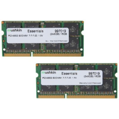 Mushkin SO-DIMM 16GB DDR3 Essentials memóriamodul 2 x 8 GB 1066 Mhz