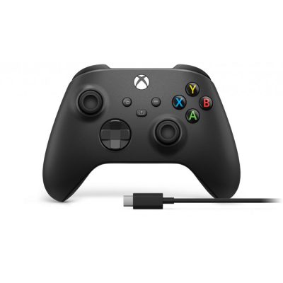 Microsoft Xbox Wireless Controller + USB-C Cable Fekete Gamepad Analóg/digitális PC, Xbox One, Xbox One S, Xbox One X, Xbox Series S, Xbox Series X