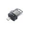 SanDisk Ultra Dual m3.0 USB flash meghajtó 128 GB USB Type-A / Micro-USB 3.2 Gen 1 (3.1 Gen 1) Fekete, Ezüst, Átlátszó
