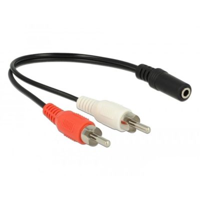 DeLOCK 85806 audio kábel 0,2 M 2 x RCA 3.5mm Fekete, Vörös, Fehér