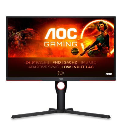 AOC G3 25G3ZM/BK számítógép monitor 62,2 cm (24.5") 1920 x 1080 pixelek Full HD Fekete, Vörös