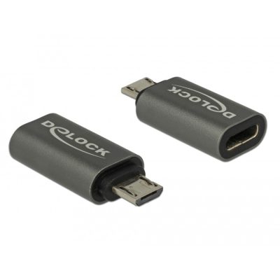 DeLOCK 65927 csatlakozó átlakító USB 2.0 Micro-B USB C-típus Antracit