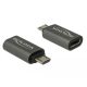 DeLOCK 65927 csatlakozó átlakító USB 2.0 Micro-B USB C-típus Antracit