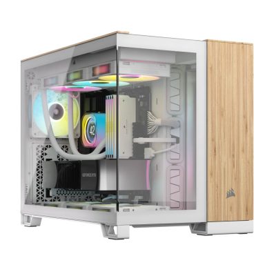 Corsair CC-9011288-WW számítógép ház Midi Tower Bambusz, Fehér