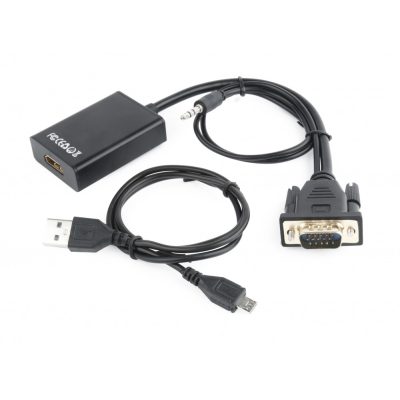 Gembird A-VGA-HDMI-01 video átalakító kábel 0,15 M HDMI A-típus (Standard) VGA (D-Sub) Fekete