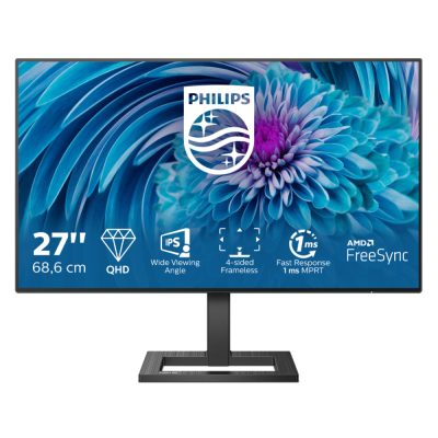 Philips E Line 275E2FAE/00 számítógép monitor 68,6 cm (27") 2560 x 1440 pixelek 4K Ultra HD LED Fekete