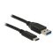 DeLOCK 1m USB3.1-C/USB3.1-A USB kábel USB 3.2 Gen 2 (3.1 Gen 2) USB A USB C Fekete